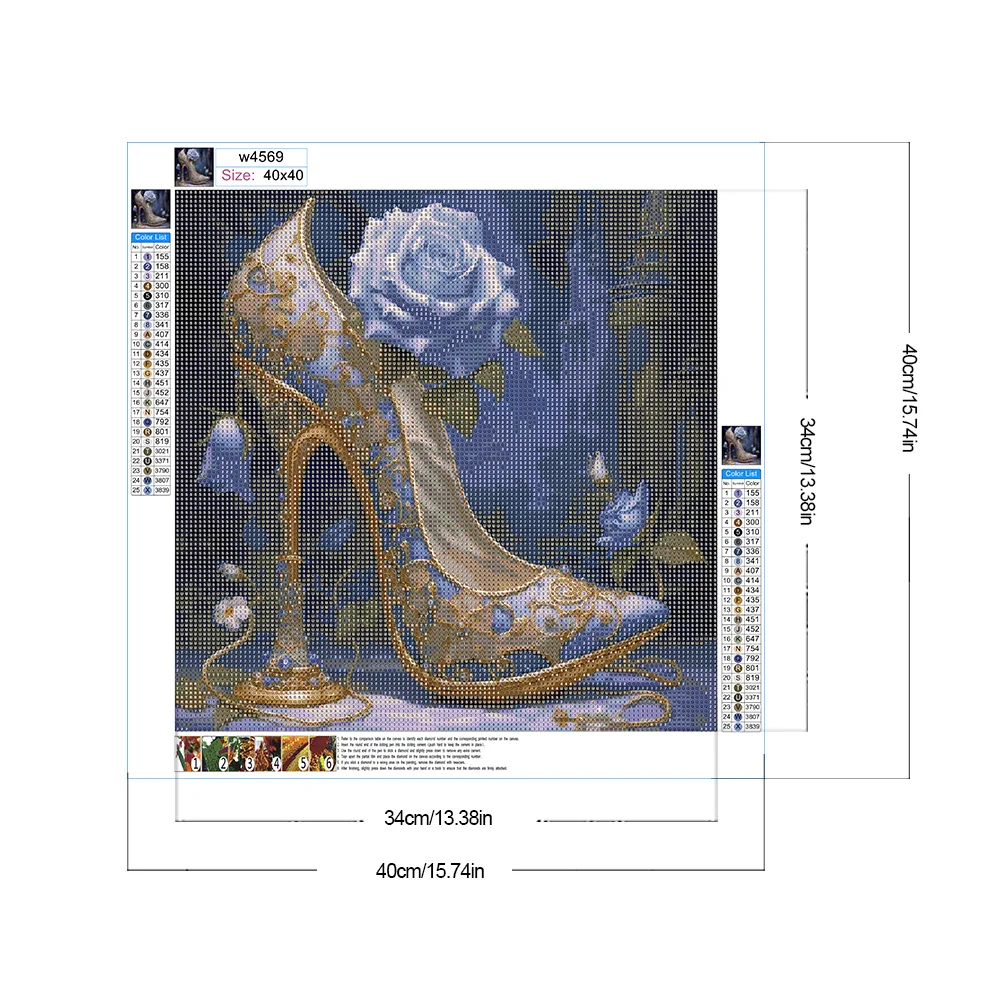 Diamond Painting - Full Round Drill - Flower High Heel(Canvas|40*40cm)