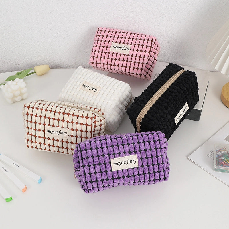 1 Piece Solid Color Class Learning Polyester Minimalist Pencil Case