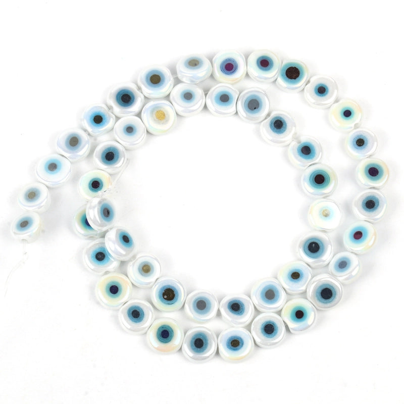 New 6/8/10mm Multi-Color Flat Devil Eye DIY Bracelet Accessories Semi-Finished Products In Stock Mixed Batch