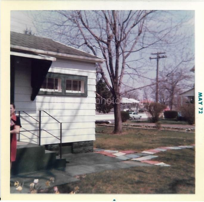 FOUND Photo Poster painting ColorSnapshot A WOMAN ON THE SIDE 1970's 110 14 I