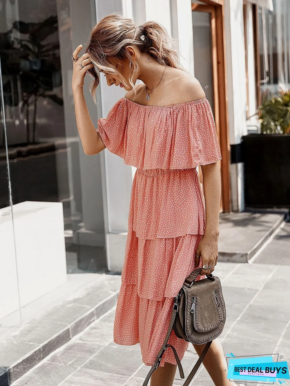 One-shoulder Cake Group Dress Women's Dress