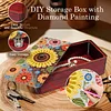 Sonnenblume diy Diamant Kunst Holz Aufbewahrungsbox Diamond Painting Aufbewahrungsbox