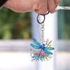 (US Only)6Pcs DIY Dragonfly Special Shape 5D Diamond Art Keychain for Birthday Gift
