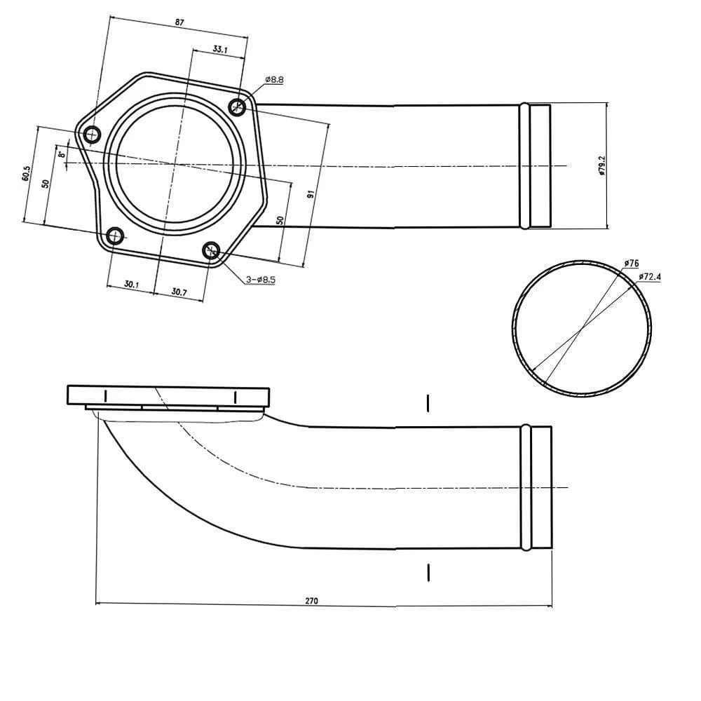 Garlaven for 6.4L Powerstroke EGR Valve Cooler Delete Kit High Flow Intake Elbow Fit
