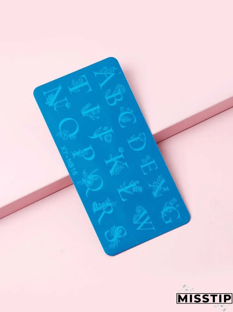Letter Graphic Nail Art Template Plate