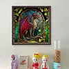 Glass Painting-Pterosaur-11CT Stamped Cross Stitch 40*40cm/15.75*15.75in tapestrymarket