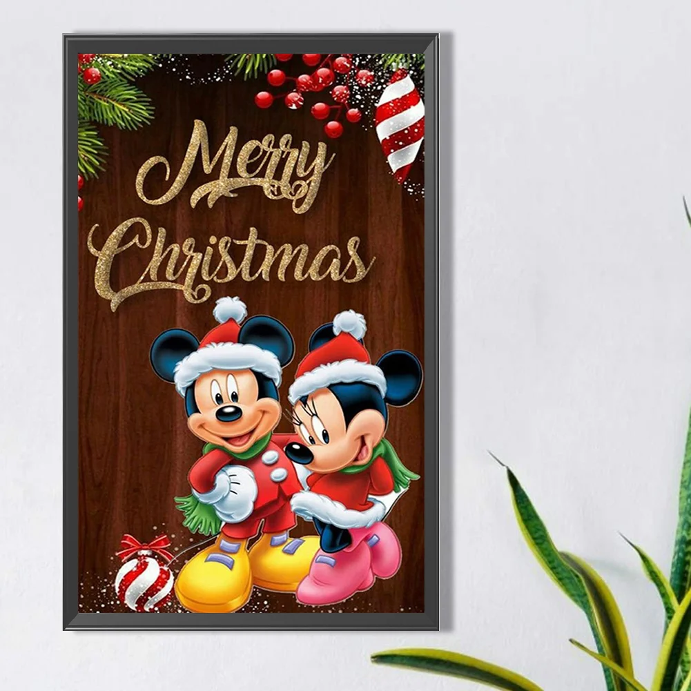 Full Round Diamond Painting 30*50cm - Mickey Mouse At Christmas