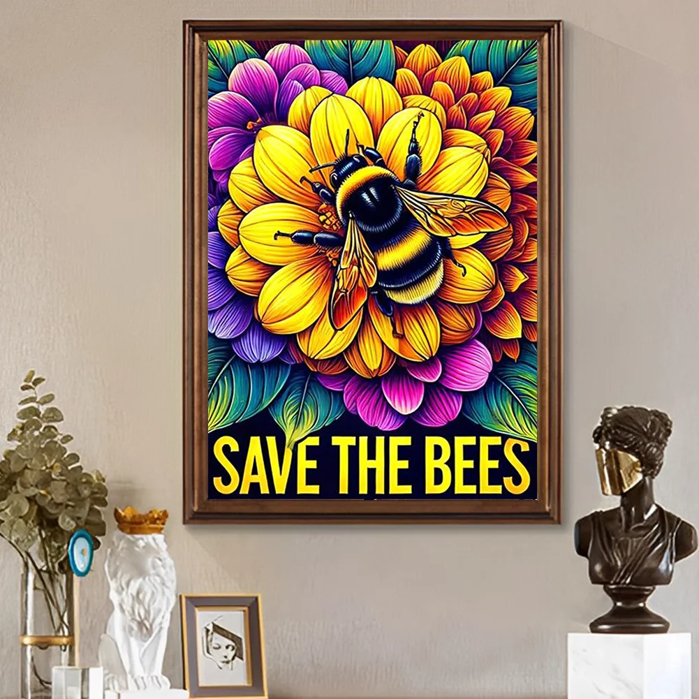 Diamond Painting - Full Round Drill - Flower Bee(Canvas|30*40cm)