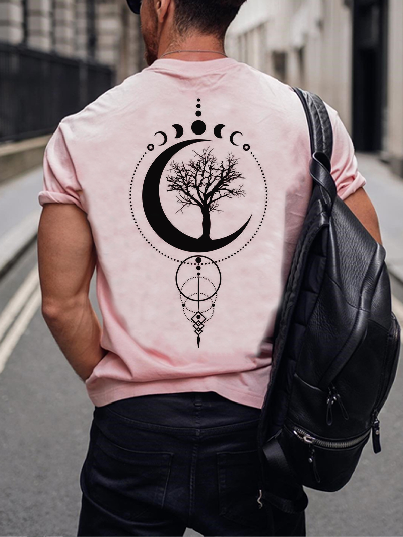 Mystical Moon Phases Tree of Life Printed T-shirt