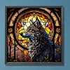 Wolf Glass Painting-Paint by Numbers Acrylic Painting 40*40CM