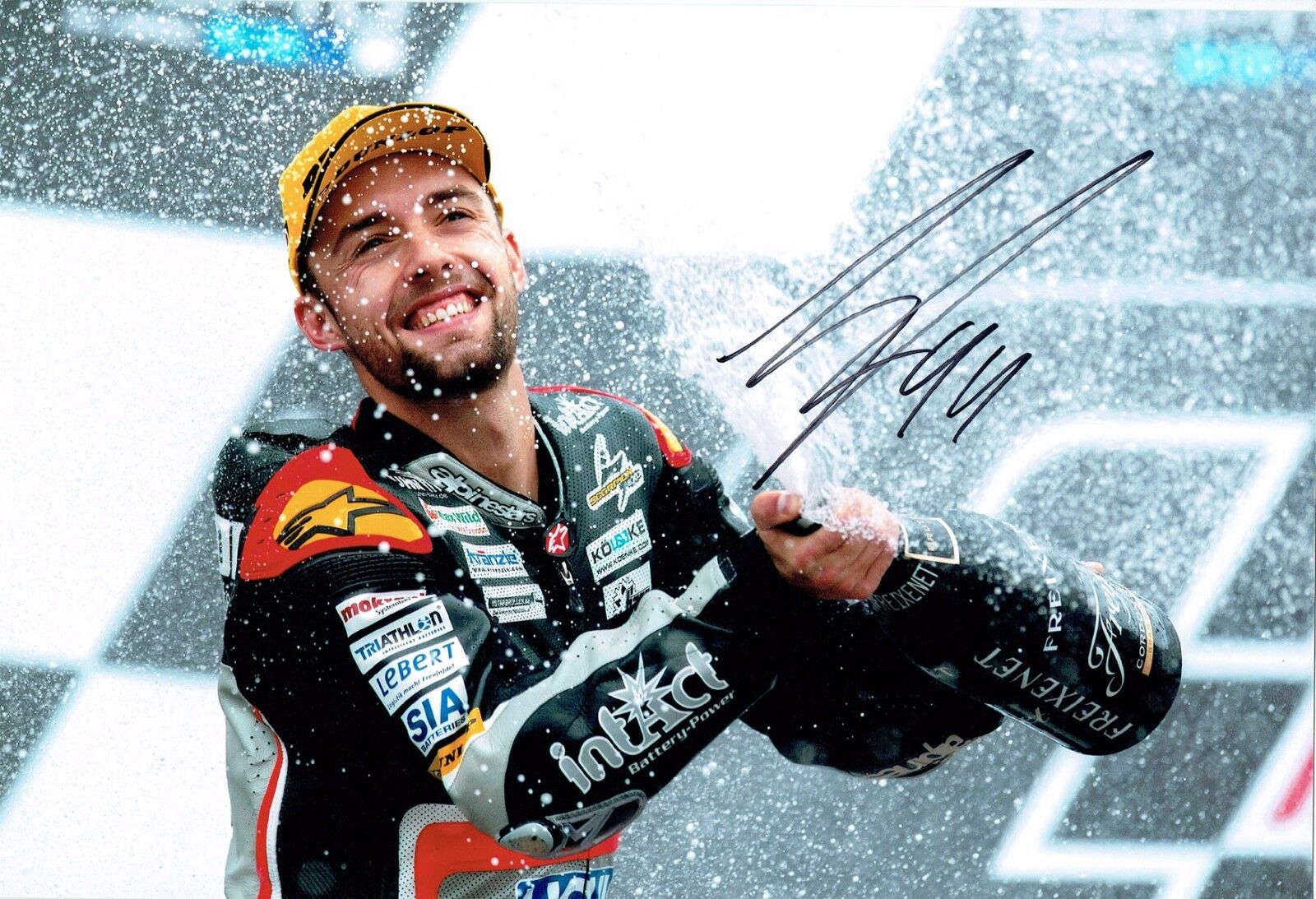 Jonas FOLGER SIGNED KTM Aprillia MOTO2 Rider 12x8 Autograph Photo Poster painting AFTAL COA