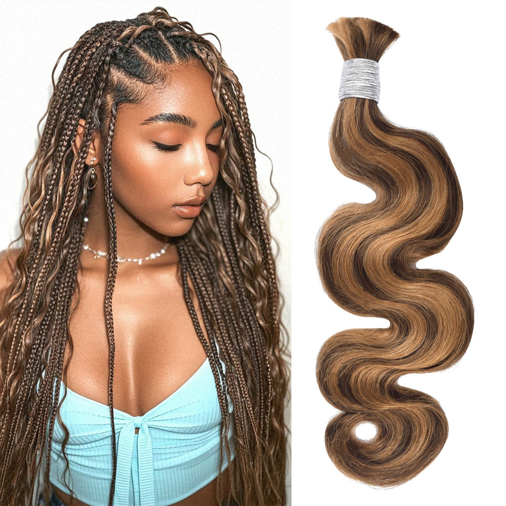 #4/30 Body Wave Hair Bulk | For Braiding | 100% Human Hair | BORUIHAIR