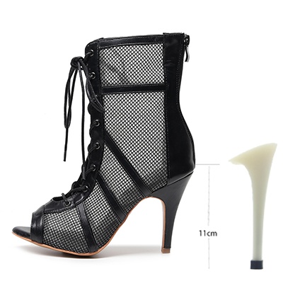 VCshoes Woman Ballroom Latin Dance Boots Girls Soft Bottom Bachata Salsa Dance Shoes For Ladies Mesh High Heels Dance Booties