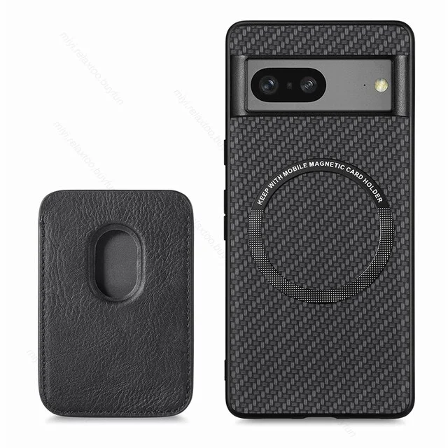 Magnetic Wireless Charge Carbon Fiber Texture Leather Case For Google Pixel 7/7Pro