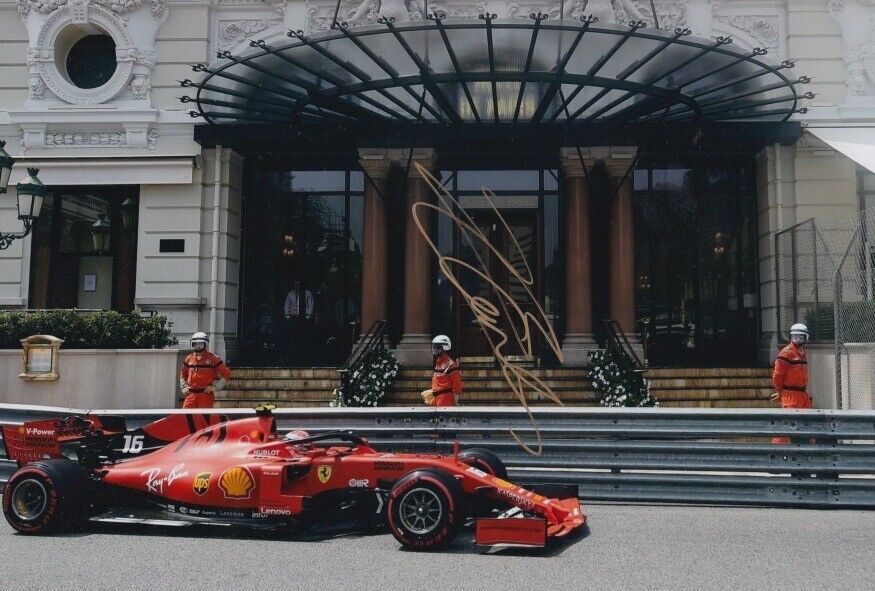 CHARLES LECLERC HAND SIGNED 12X8 Photo Poster painting FERRARI F1 AUTOGRAPH 2