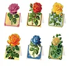 (US Local)6pcs Rose Diamond Painting Greeting Cards Handmade Diamond Art Cards for Adults