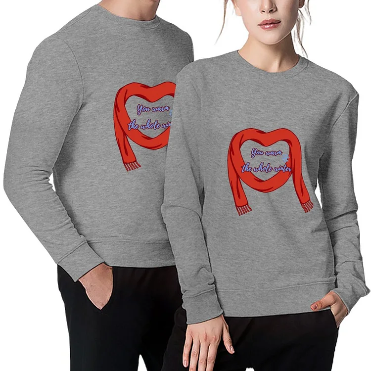 Gildan Men's Pullover Red Scarf Heart-shaped Couples  customized, personalized, gift