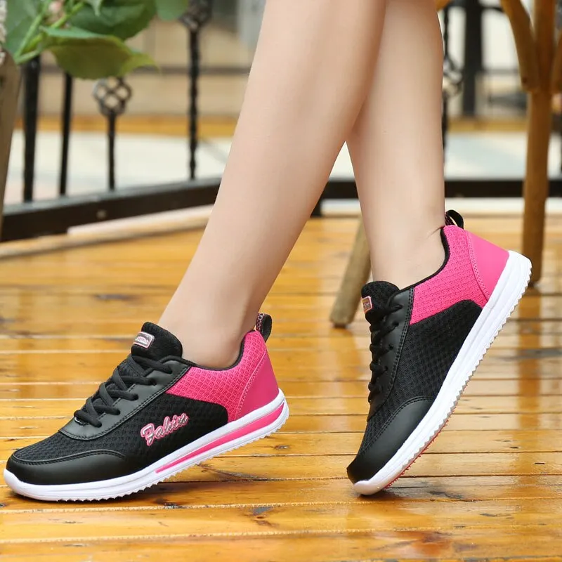 MWY Women Vulcanized Shoes High Quality Summer Breathable Sneakers Flats Walking Shoe Soft Loafers Plus Size 42 Zapatos De Mujer