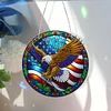 5D Diamond Painting Double Sided Effect  Stained Glass Panel Decorative Home Garden Decoration Hanging Kit(Eagle)