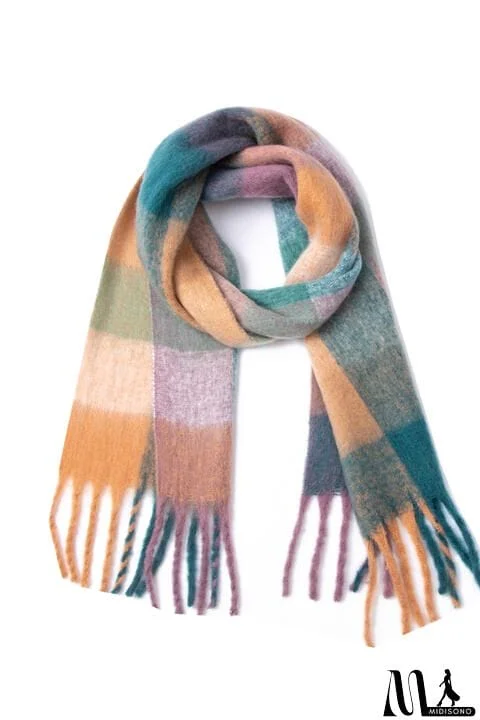 MidiSono - Fringe Detail Polyester Scarf