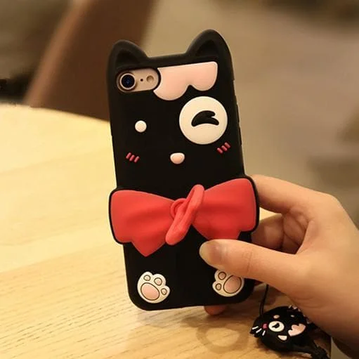 Black Kawaii Cat Iphone Phone Case SP179921