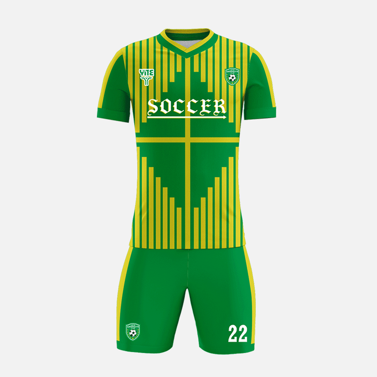 YITE | YTZQ070-White  And Green Soccer Uniforms