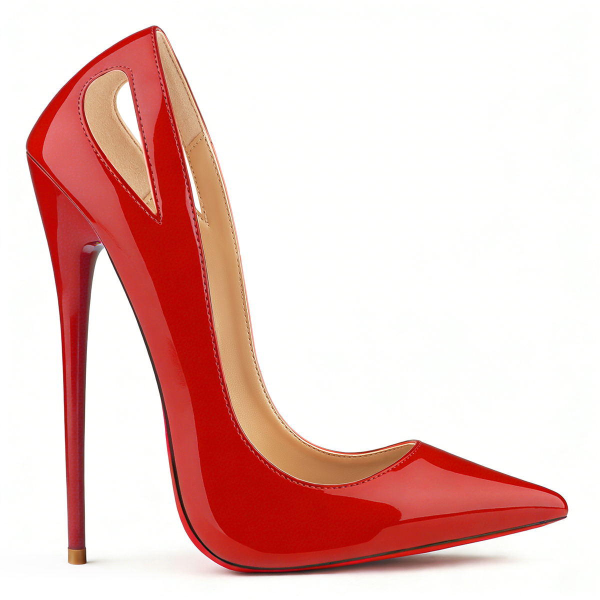160mm Sky-High High Heels Red Bottom Shoes Classic Pointed Stiletto Heels-MERUMOTE
