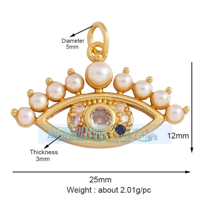 1 Piece Copper Zircon Devil’s Eye Pendant Jewelry Accessories