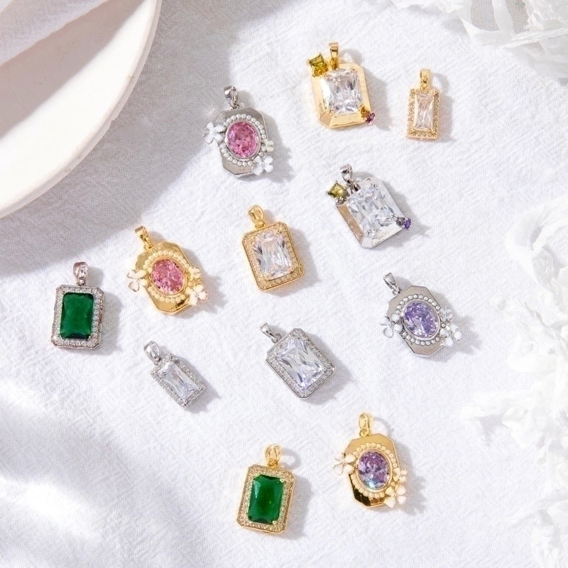 Lady Square Copper Plating Charms