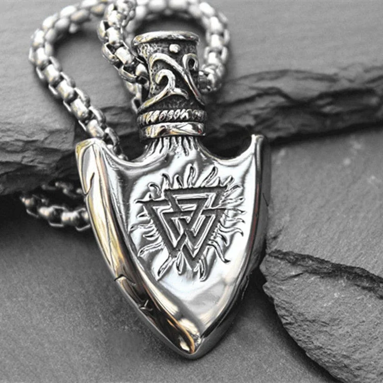 Coutureaura Valknut With Vegvisir Arrow Head Necklace