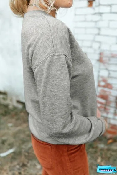 Round Neck Dropped Shoulder Sweatshirt