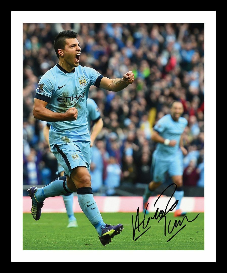 Sergio Aguero - Manchester City Autograph Signed & Framed Photo Poster painting 2