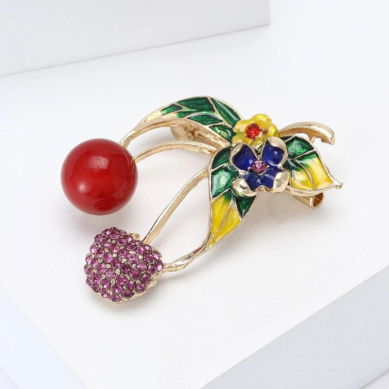 Lady Pin Cherry Alloy Women’s Brooches