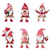 Wooden Valentines Gnome Figurines Decoration with Dangling Legs for Home Office