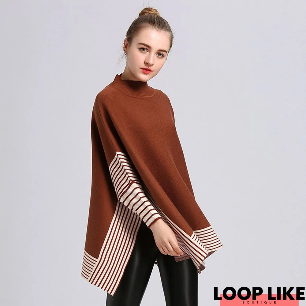 Daily Long sleeve Loose  Turtleneck Sweater