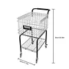 [US Local Warehouse] Foldable Tennis Cart Holds 350 Balls Sports Ball Hopper for Teaching & Court Use