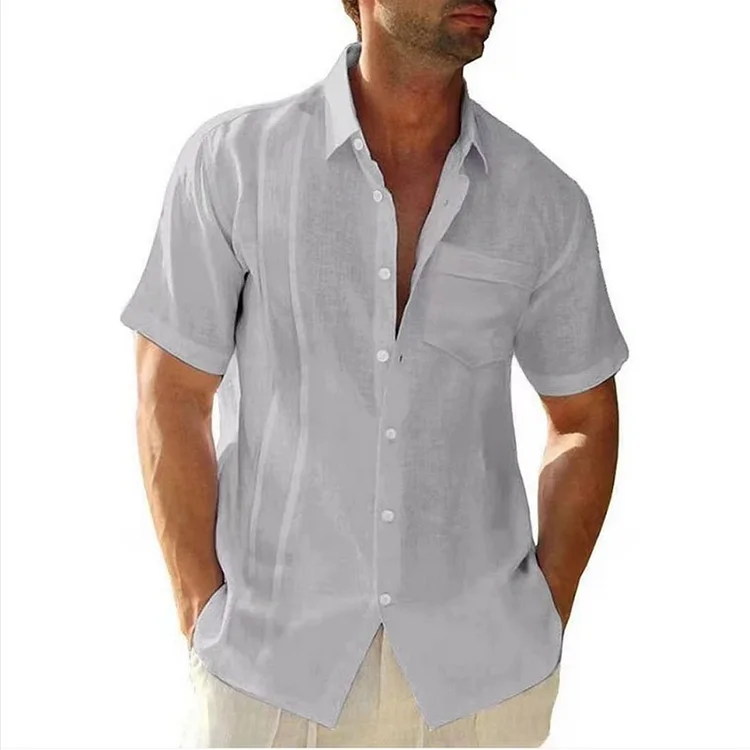BrosWear Casual Button With Pocket Short Sleeve Shirt