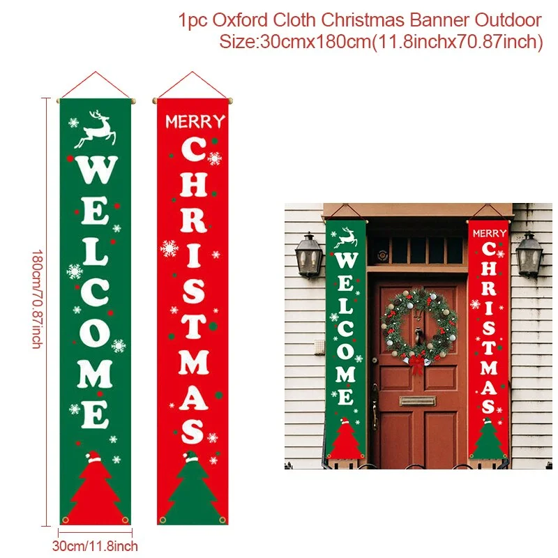 Nutcracker Soldier Christmas Door Banner Ornament Santa Claus Merry Christmas Decorations For Home Navidad Gift New Year 2022