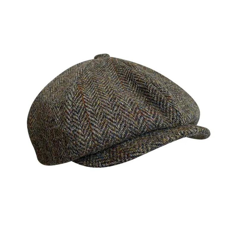 The Winter Herringbone Eight-Blade Flat Hat