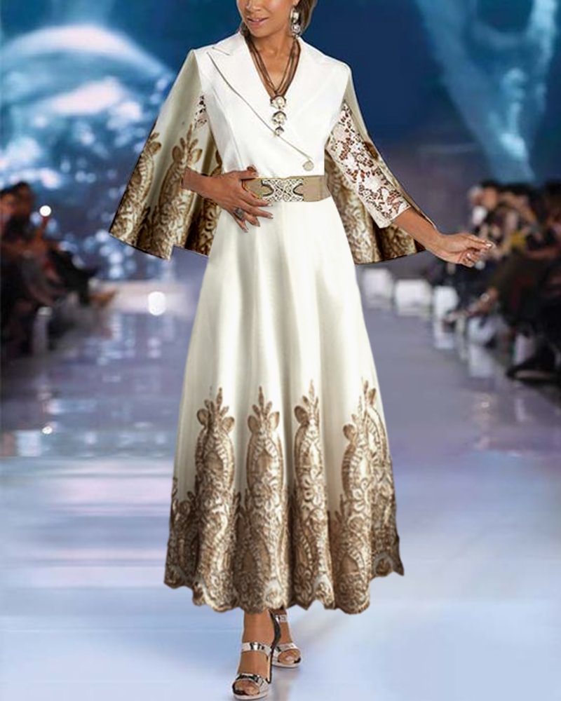 Versatile Elegant Print Women's Dress