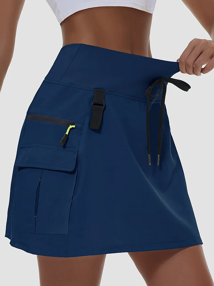 Women's High-Waisted Athletic Skirt-Pants - Quick-Dry Gym, Hiking, Golf Pants With Zipper Pockets - Multi-Pocket Outdoor Sports Shorts-Skirt For Trekking, Casual Wear - Non-Transparent Fabric Hand Washable), Golf Skirts, Hightech Design