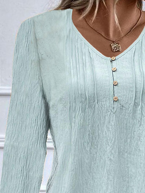 Women Half Sleeve V-neck Solid Color Dress