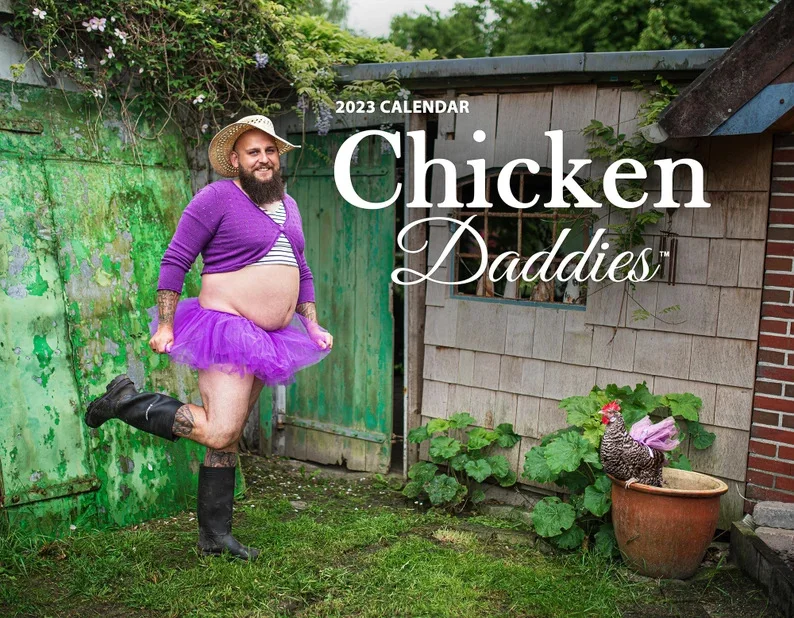 Funny Gifts-Chicken Daddies Wall Calendar 2023