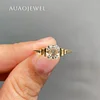 AUAOJEWEL 1.5Carat Asscher Cut Moissanite Wedding Ring 925 Sterling Silver Real Gold 18K 9K Original Jewellery Friendship Gifts