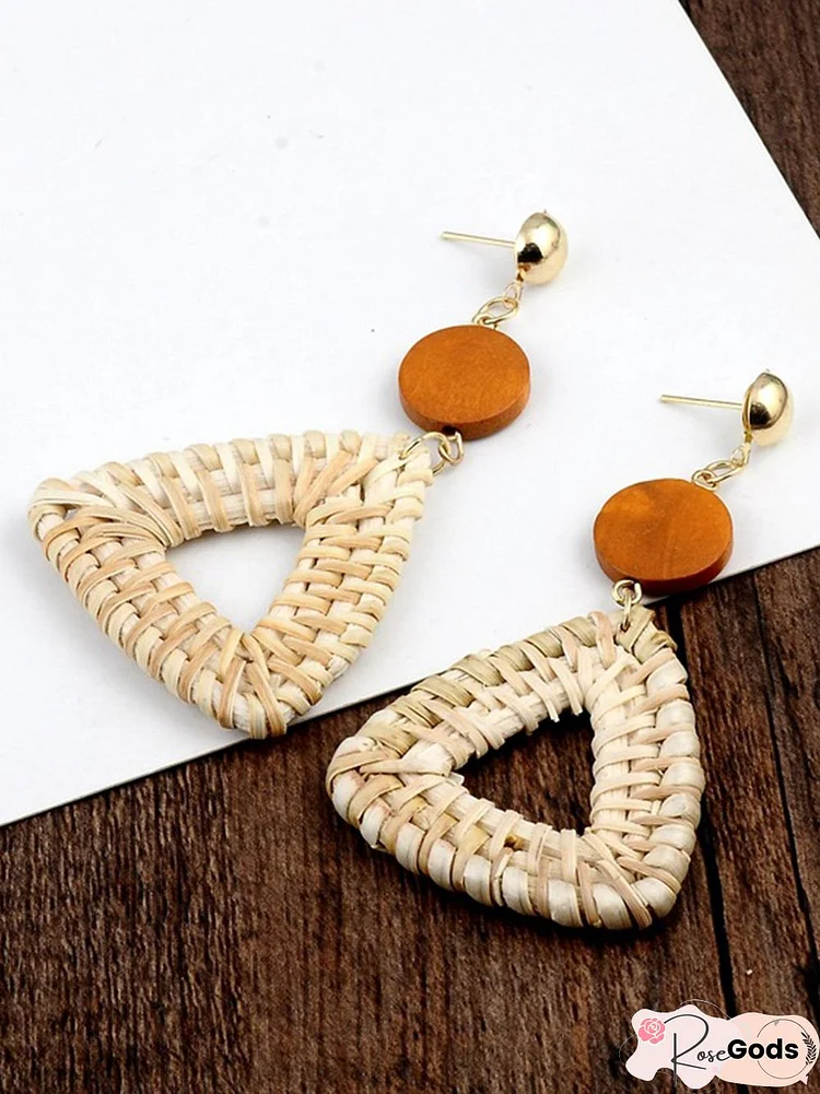 Natural Straw Handmade Earrings