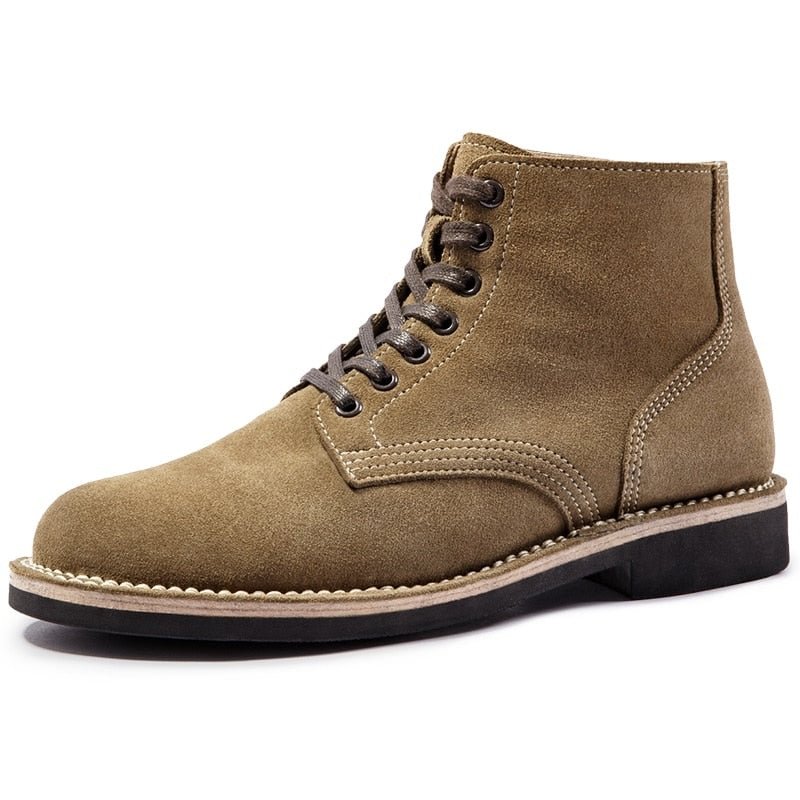 Maden Vintage Military  Combat Boots For Men Retro Leather Yellow Shoes Outdoor Casual Couple Ankle Desert Boot  Escape Shoe