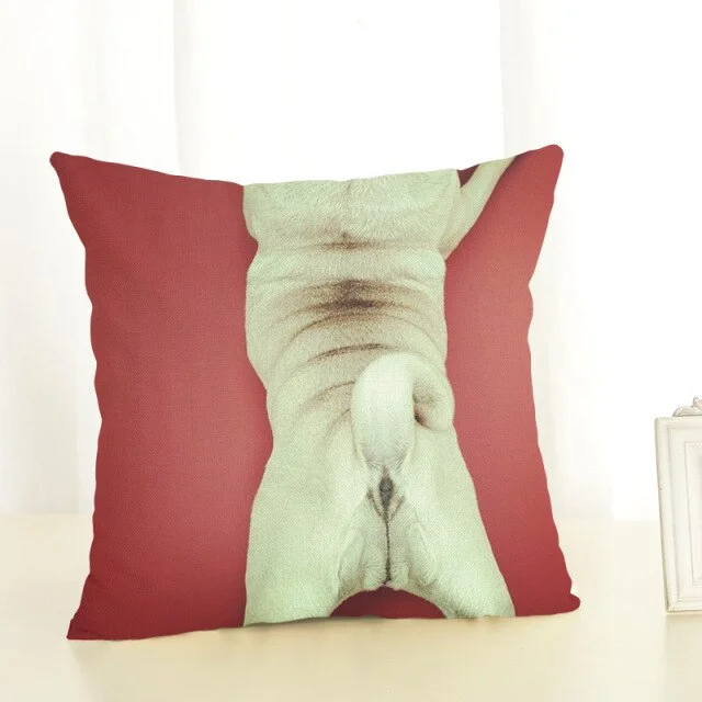Linen Pillow Case - Creative Pug Dog Painting