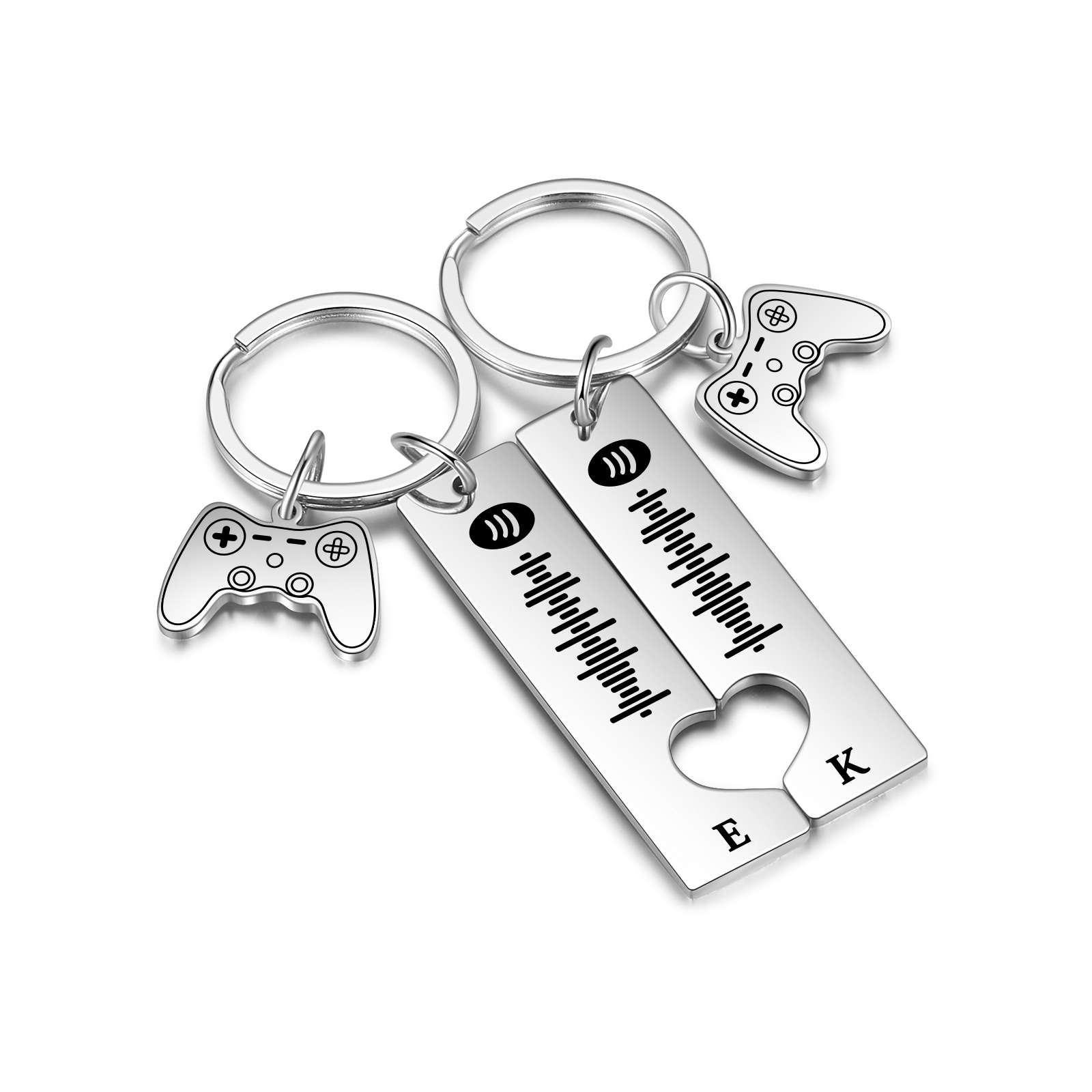 Personalised Spotify Code Keyring Custom 2 Letters Keychain Scannable Music Keychain Valentine's Day Gift for Couples-Jessemade AU