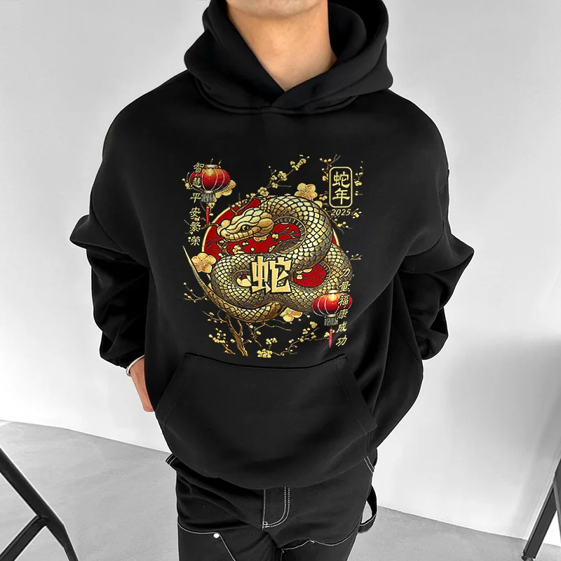 Year Of The Snake Printed Men's Hoodie