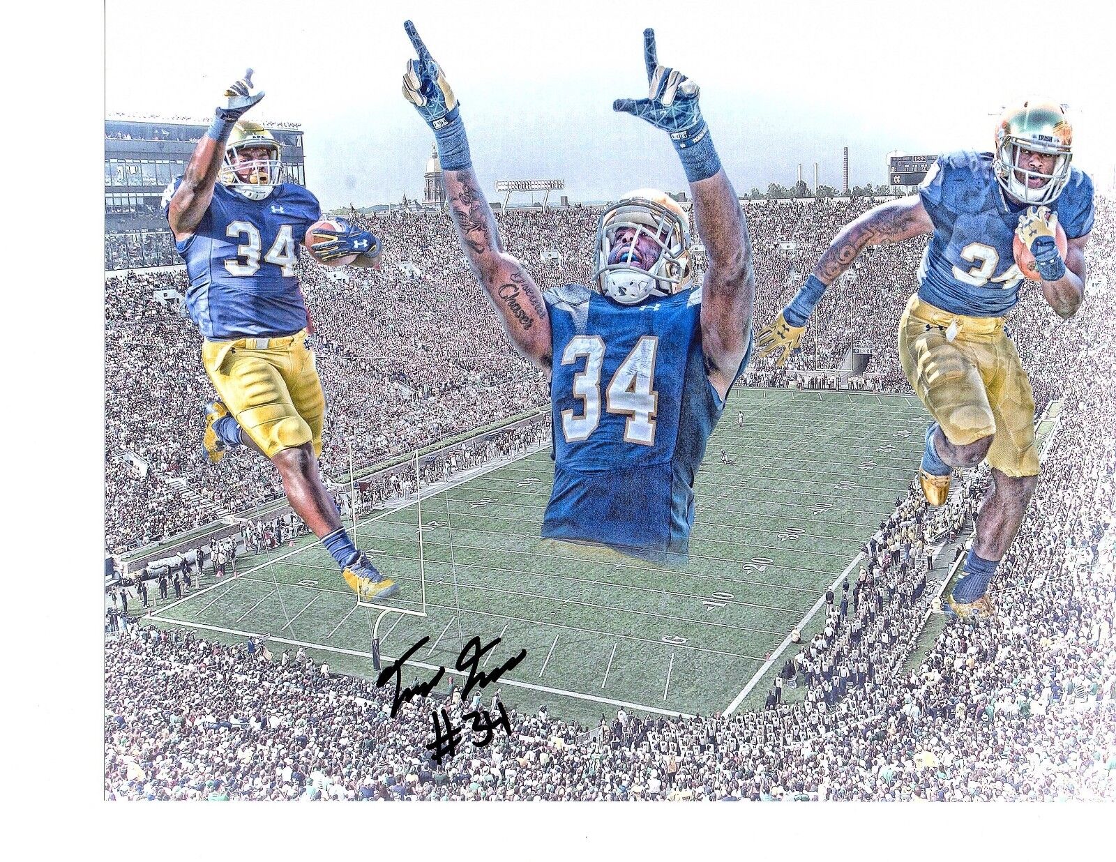 Tony Jones Jr. Notre Dame Irish signed autographed 8x10 football edit Photo Poster painting